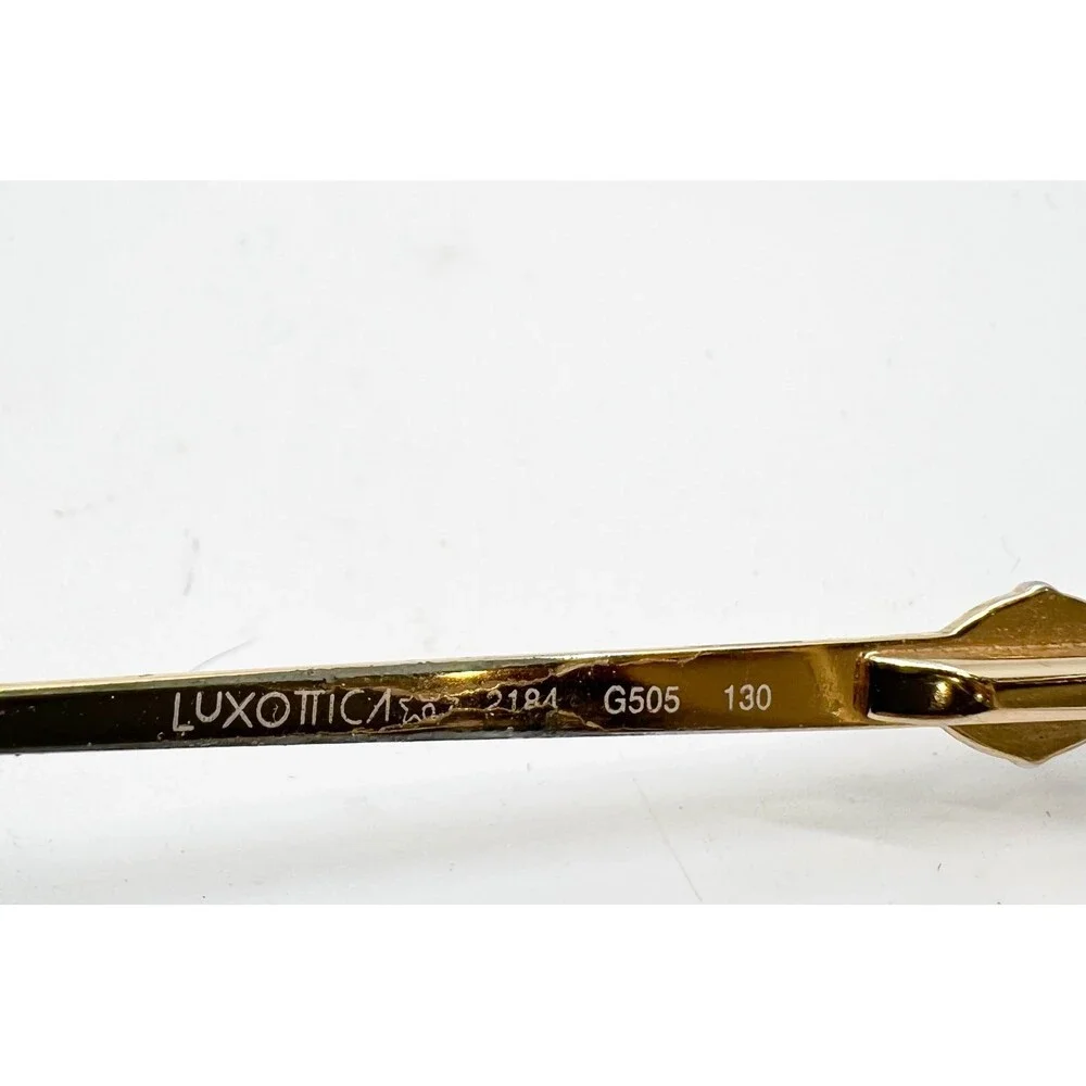 Luxottica Eyeglasses Womens Gold 2184 G505 Italy Oval Frame 130